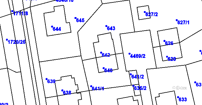 Parcela st. 642 v KÚ Strašnice, Katastrální mapa