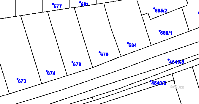 Parcela st. 679 v KÚ Strašnice, Katastrální mapa