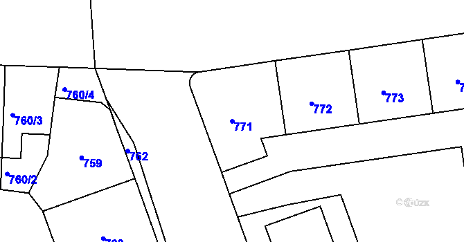 Parcela st. 771 v KÚ Strašnice, Katastrální mapa