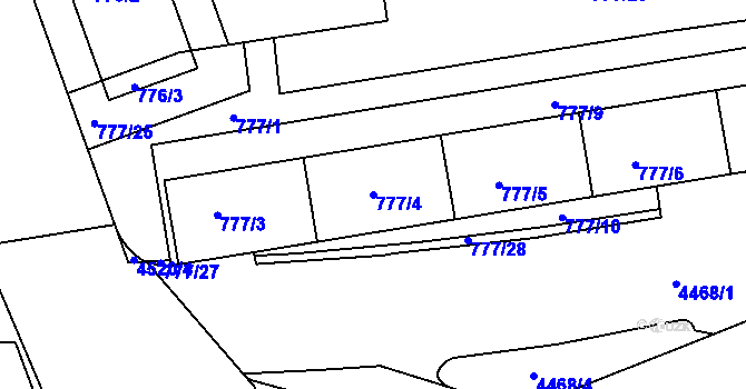 Parcela st. 777/4 v KÚ Strašnice, Katastrální mapa