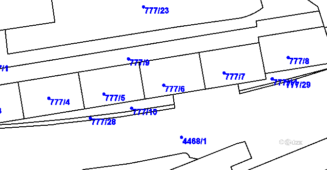 Parcela st. 777/6 v KÚ Strašnice, Katastrální mapa
