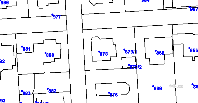 Parcela st. 878 v KÚ Strašnice, Katastrální mapa