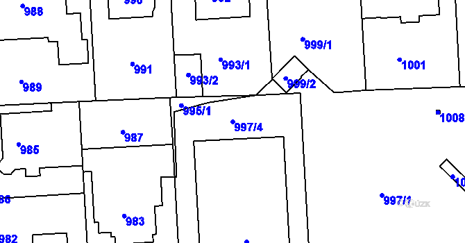 Parcela st. 997/4 v KÚ Strašnice, Katastrální mapa