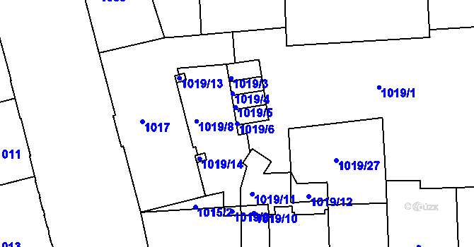 Parcela st. 1019/6 v KÚ Strašnice, Katastrální mapa