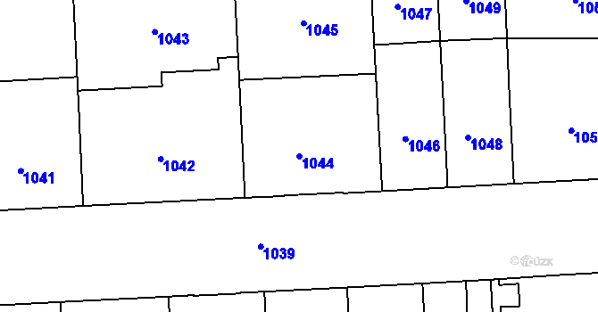 Parcela st. 1044 v KÚ Strašnice, Katastrální mapa