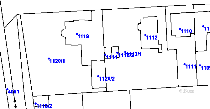 Parcela st. 1114 v KÚ Strašnice, Katastrální mapa