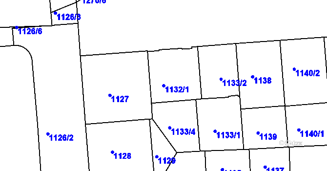 Parcela st. 1132/1 v KÚ Strašnice, Katastrální mapa