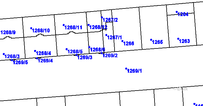 Parcela st. 1269/2 v KÚ Strašnice, Katastrální mapa