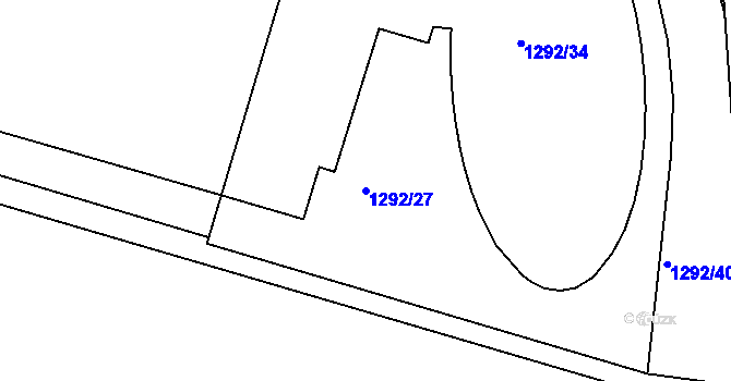 Parcela st. 1292/27 v KÚ Strašnice, Katastrální mapa