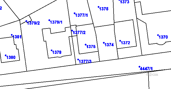 Parcela st. 1376 v KÚ Strašnice, Katastrální mapa