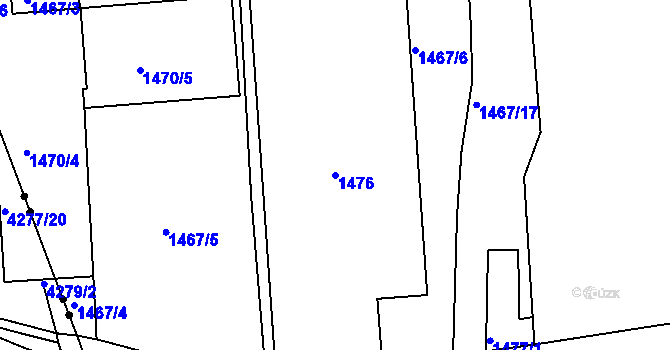 Parcela st. 1476 v KÚ Strašnice, Katastrální mapa