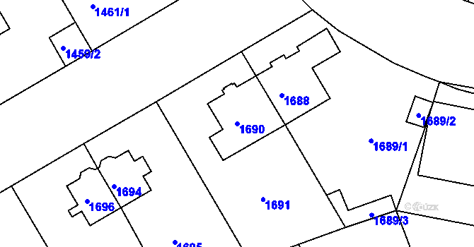 Parcela st. 1690 v KÚ Strašnice, Katastrální mapa