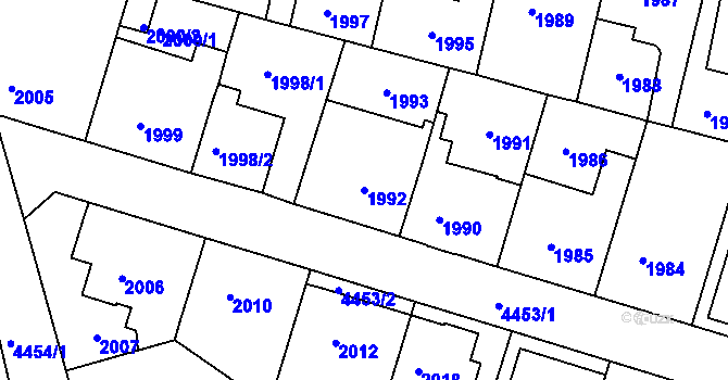 Parcela st. 1992 v KÚ Strašnice, Katastrální mapa