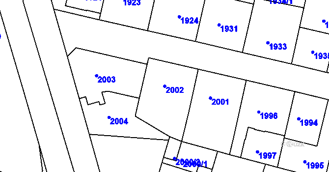 Parcela st. 2002 v KÚ Strašnice, Katastrální mapa
