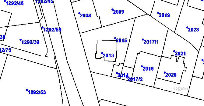 Parcela st. 2013 v KÚ Strašnice, Katastrální mapa