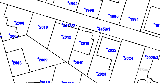 Parcela st. 2018 v KÚ Strašnice, Katastrální mapa