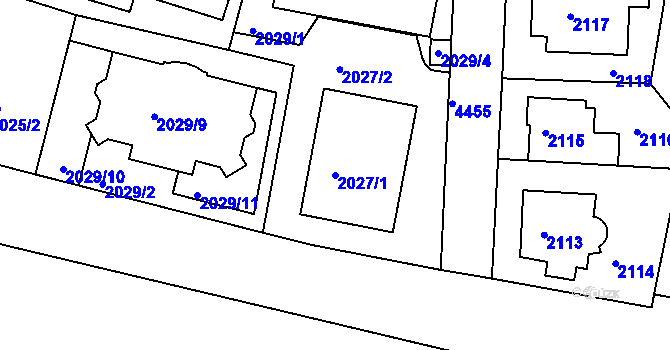 Parcela st. 2027/1 v KÚ Strašnice, Katastrální mapa