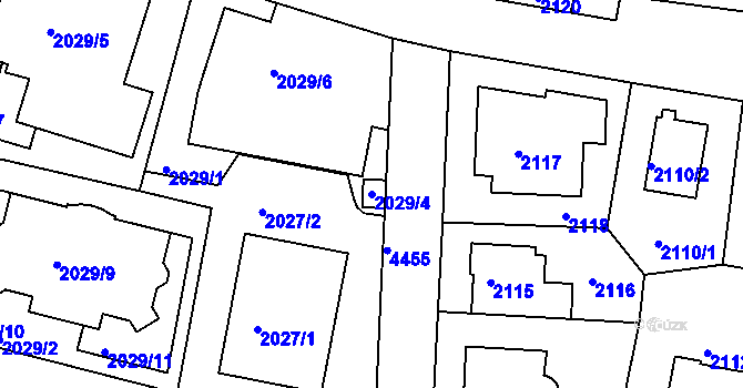 Parcela st. 2029/4 v KÚ Strašnice, Katastrální mapa