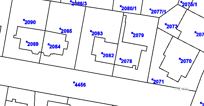 Parcela st. 2082 v KÚ Strašnice, Katastrální mapa