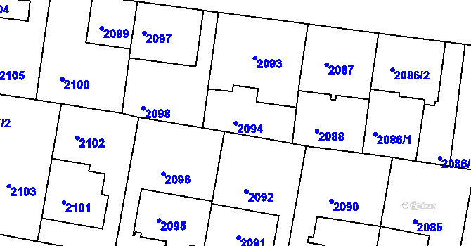 Parcela st. 2094 v KÚ Strašnice, Katastrální mapa