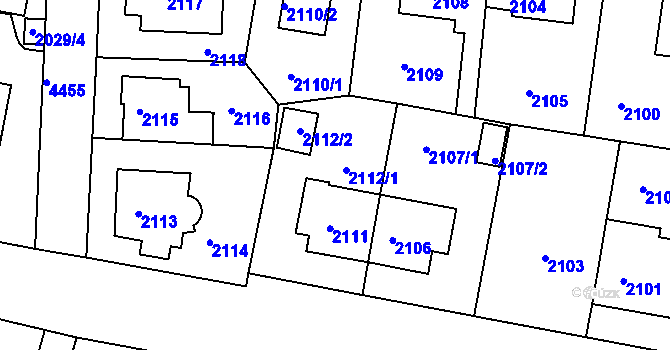 Parcela st. 2112 v KÚ Strašnice, Katastrální mapa