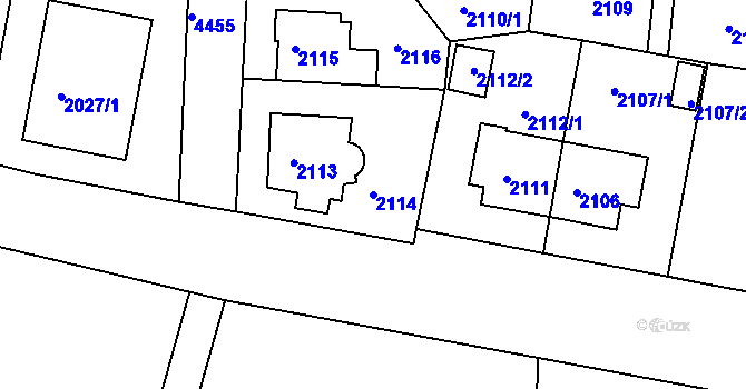 Parcela st. 2114 v KÚ Strašnice, Katastrální mapa