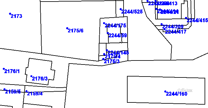 Parcela st. 2175/4 v KÚ Strašnice, Katastrální mapa