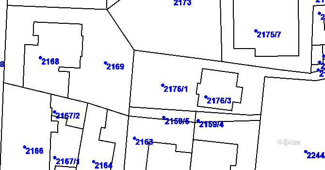 Parcela st. 2176/1 v KÚ Strašnice, Katastrální mapa
