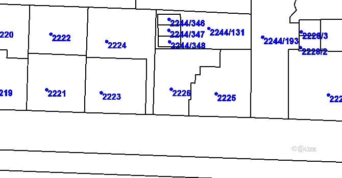 Parcela st. 2226 v KÚ Strašnice, Katastrální mapa