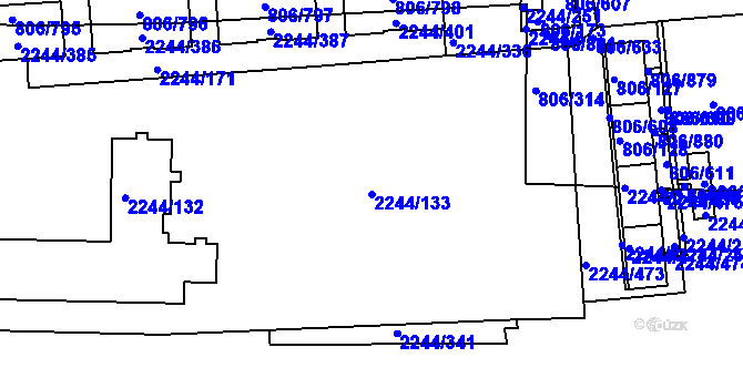 Parcela st. 2244/133 v KÚ Strašnice, Katastrální mapa
