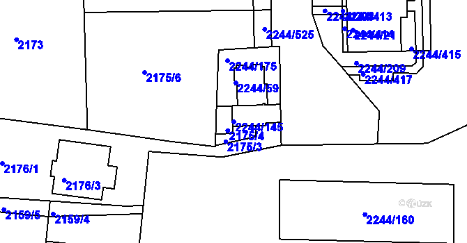 Parcela st. 2244/145 v KÚ Strašnice, Katastrální mapa