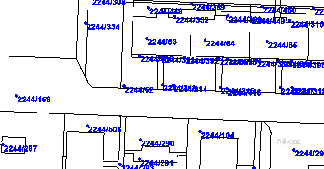 Parcela st. 2244/313 v KÚ Strašnice, Katastrální mapa