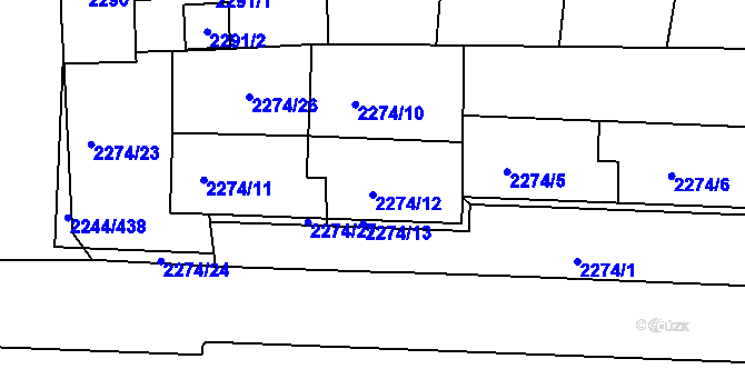 Parcela st. 2274/12 v KÚ Strašnice, Katastrální mapa