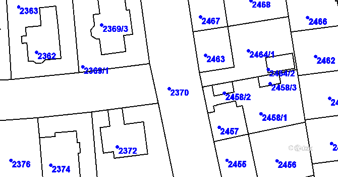 Parcela st. 2370 v KÚ Strašnice, Katastrální mapa
