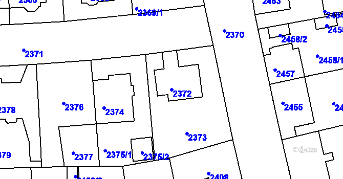 Parcela st. 2372 v KÚ Strašnice, Katastrální mapa