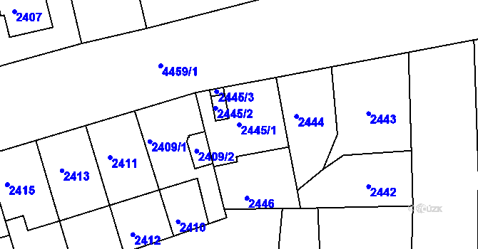 Parcela st. 2445/1 v KÚ Strašnice, Katastrální mapa