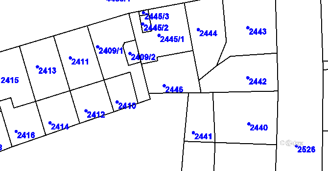 Parcela st. 2446 v KÚ Strašnice, Katastrální mapa