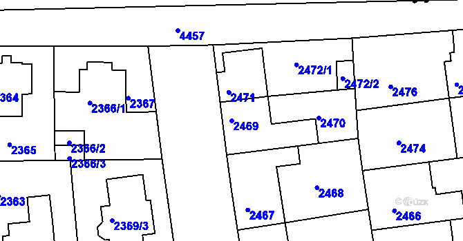 Parcela st. 2469 v KÚ Strašnice, Katastrální mapa