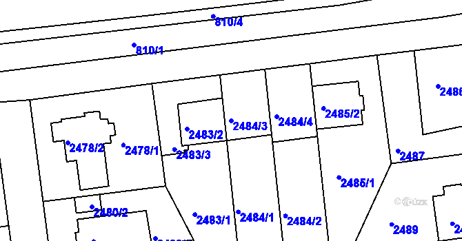 Parcela st. 2484/3 v KÚ Strašnice, Katastrální mapa