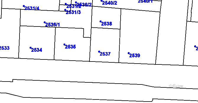 Parcela st. 2537 v KÚ Strašnice, Katastrální mapa