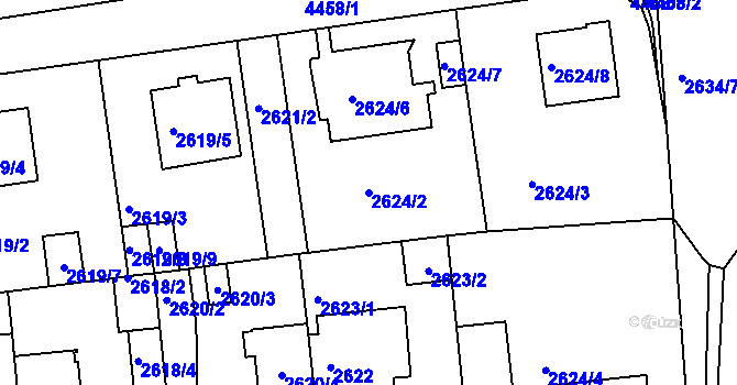 Parcela st. 2624/2 v KÚ Strašnice, Katastrální mapa