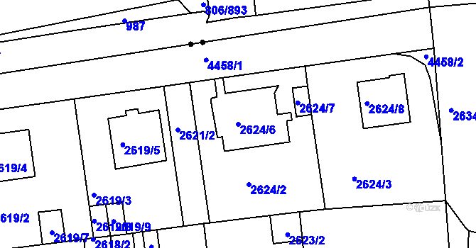 Parcela st. 2624/6 v KÚ Strašnice, Katastrální mapa