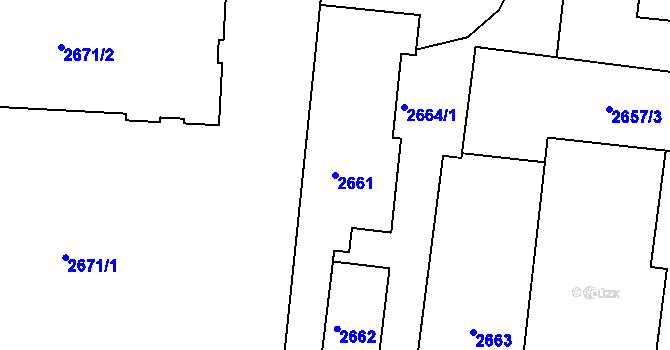 Parcela st. 2661 v KÚ Strašnice, Katastrální mapa