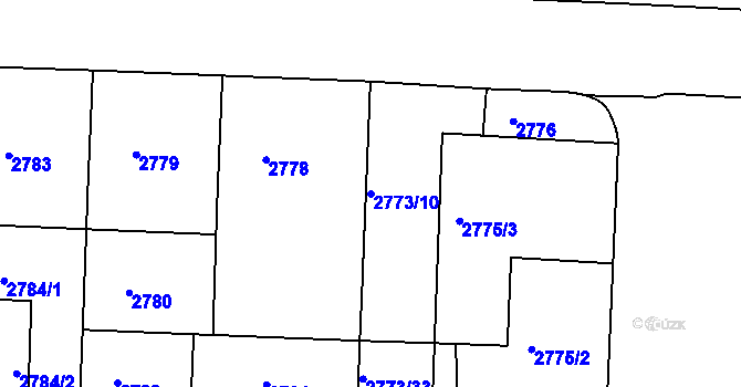 Parcela st. 2773/10 v KÚ Strašnice, Katastrální mapa