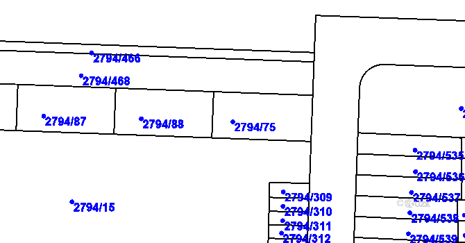 Parcela st. 2794/75 v KÚ Strašnice, Katastrální mapa