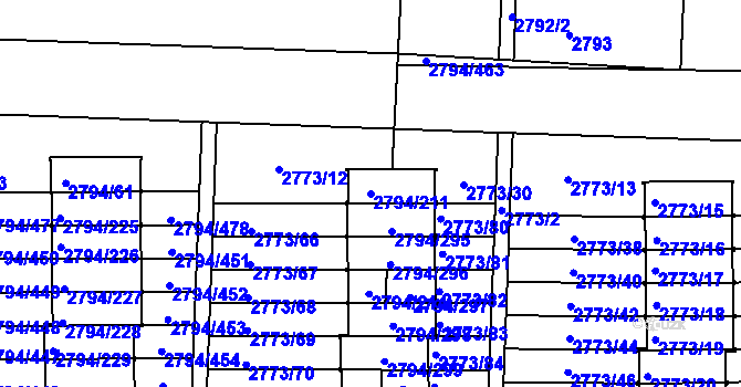 Parcela st. 2794/211 v KÚ Strašnice, Katastrální mapa