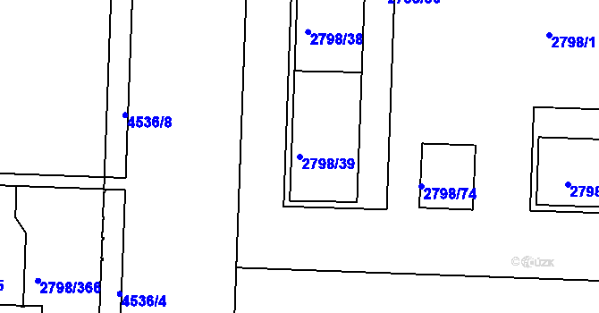 Parcela st. 2798/39 v KÚ Strašnice, Katastrální mapa