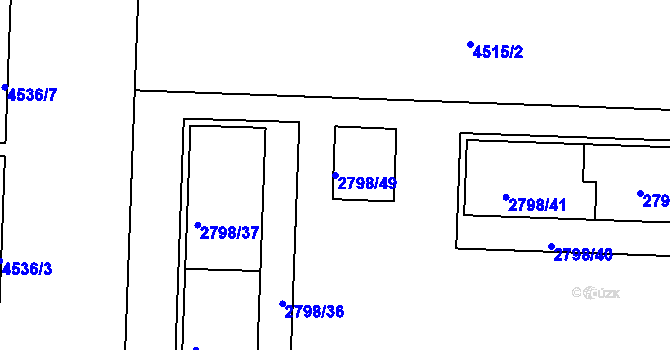 Parcela st. 2798/49 v KÚ Strašnice, Katastrální mapa