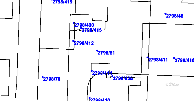 Parcela st. 2798/61 v KÚ Strašnice, Katastrální mapa