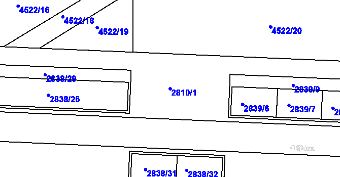 Parcela st. 2810/1 v KÚ Strašnice, Katastrální mapa